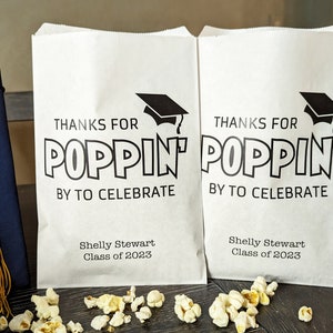 Graduation Party Decor, Graduation Favor Bags, Graduation Party, Popcorn Bags, Goodie Bags, Graduation Favors, class of 2024