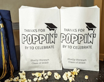 Graduation Party Decor, Graduation Favor Bags, Graduation Party, Popcorn Bags, Goodie Bags, Graduation Favors, class of 2024