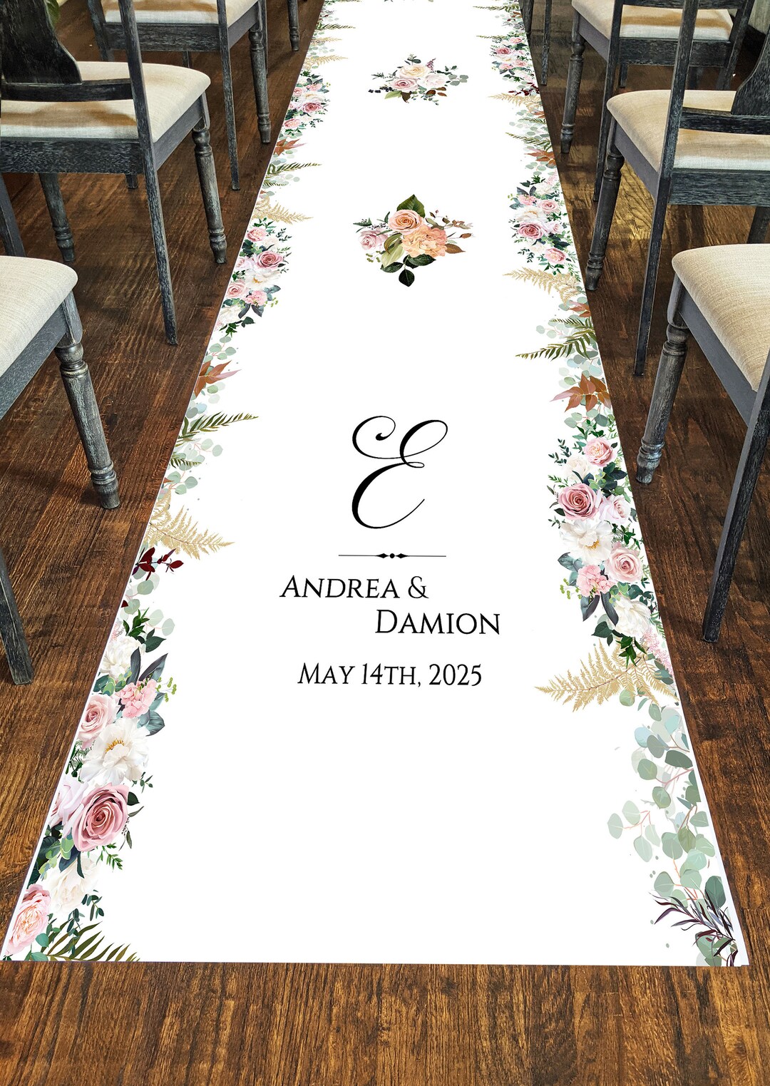 Bohemian Wedding Aisle Runner, Dusty Rose Aisle Runner, Aisle Runner