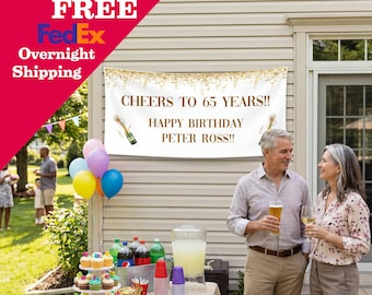 Cheers to Birthday Banner: Milestone Party Decoration