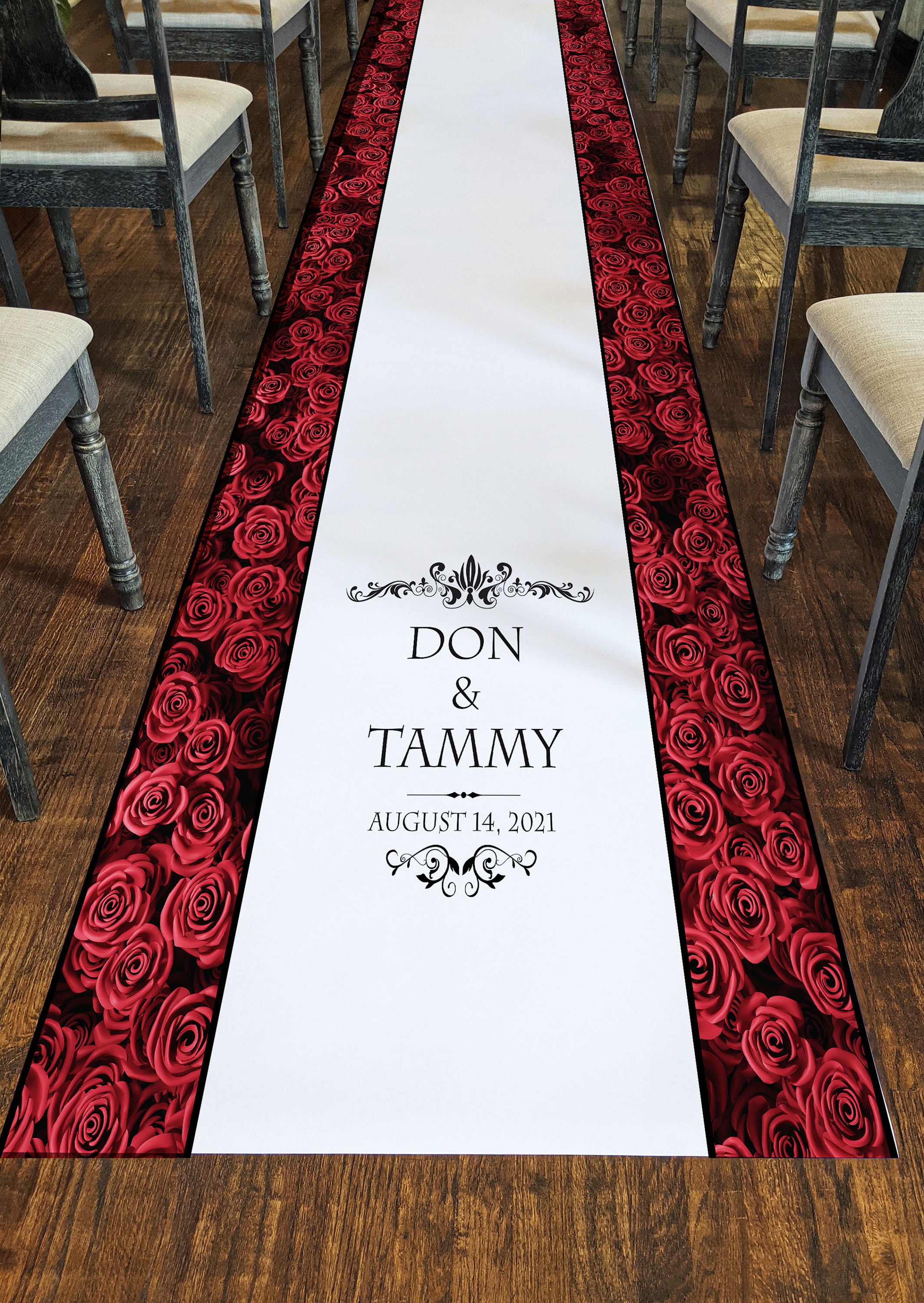 Red Rose Aisle Runner Custom Aisle Runner Aisle Runner Etsy