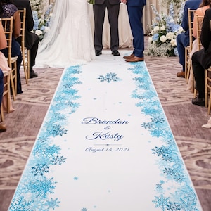 Custom Winter Wedding Aisle Runner: Personalized Ceremony Decor