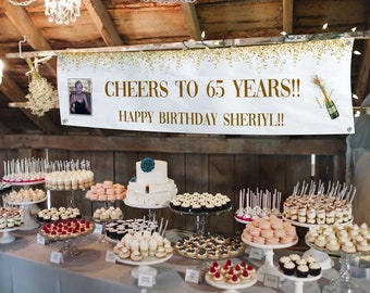 Cheers Birthday Banner, Birthday Party idea, 60th Birthday, 50th Birthday, 65th, 70th, 75th, 80th, Milestone Birthday, Cheers to Birthday