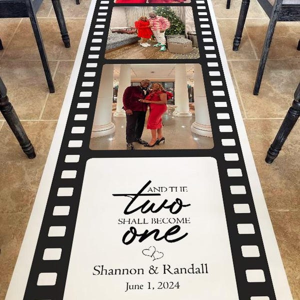 Custom Photo Collage Wedding Aisle Runner: Personalized Anniversary Decor