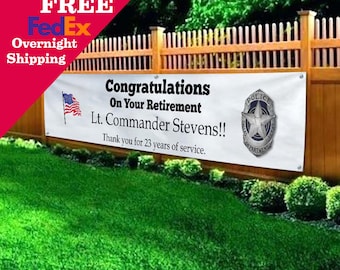 Personalized Retirement Banner: Military, Police, or Any Profession