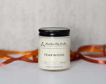 Teakwood Soy Candle | Warm Wood Musk Scent