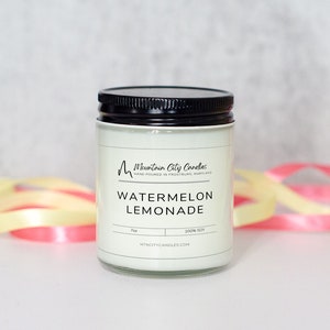 Soy Wax Candle – Watermelon Lemonade | Juicy, Tart & Refreshing – Mountain City Candles
