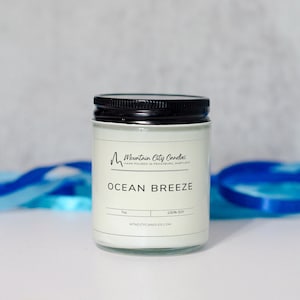 Soy Wax Candle – Ocean Breeze | Clean, Coastal Sea Air Fragrance – Mountain City Candles