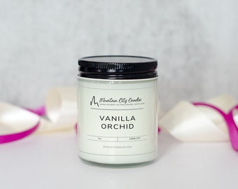 Vanille Orchidee Soja Kerze | Weicher floraler Vanille-Duft