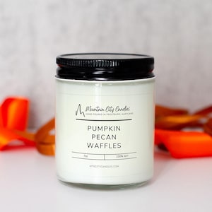 Soy Wax Candle – Pumpkin Pecan Waffles | Sweet Pumpkin, Maple & Toasted Pecans – Mountain City Candles