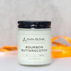 Soy Wax Candle – Bourbon Butterscotch | Rich, Sweet & Smooth Fragrance – Mountain City Candles