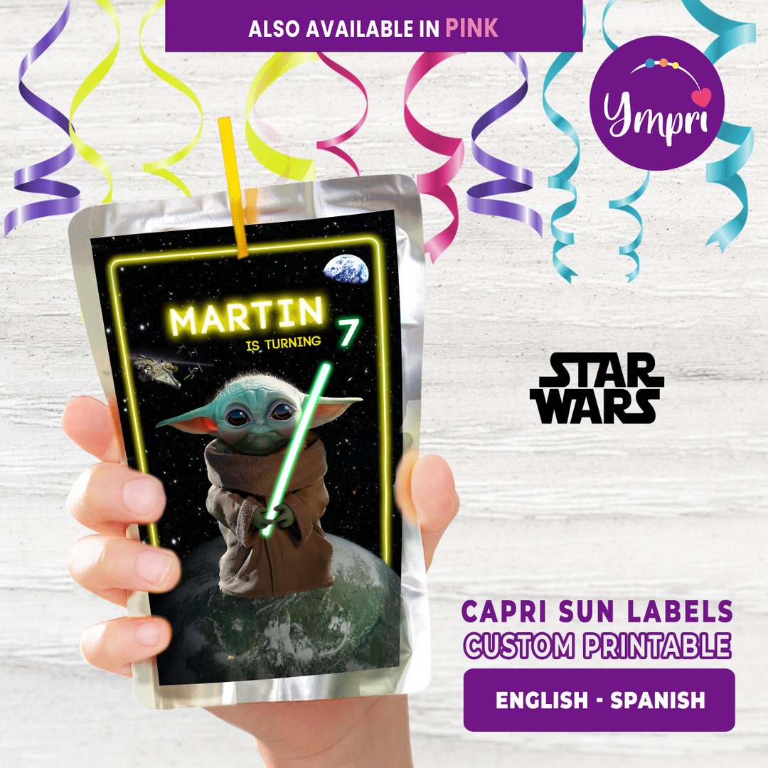Baby Yoda Personalized Printable Capri Sun Juice Labels. Baby Yoda ...