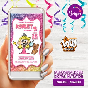 The Loud House, Lola Loud, The Birthday Digital Invitation, Perfect to send by Wathsaap, The Loud House, 1080 x 1920
