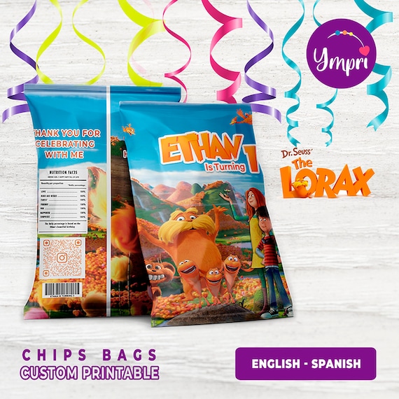 Custom Printable Chip Bag Labels From the Lorax. the Lorax Etsy