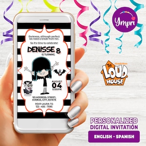 The Loud House, Lucy Loud, The Birthday Digital Invitation, Perfect to send by Wathsaap, The Loud House, 1080 x 1920