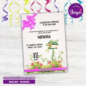 Convite personalizado para chá de bebê, para imprimir, convite personalizado para chá de bebê menina