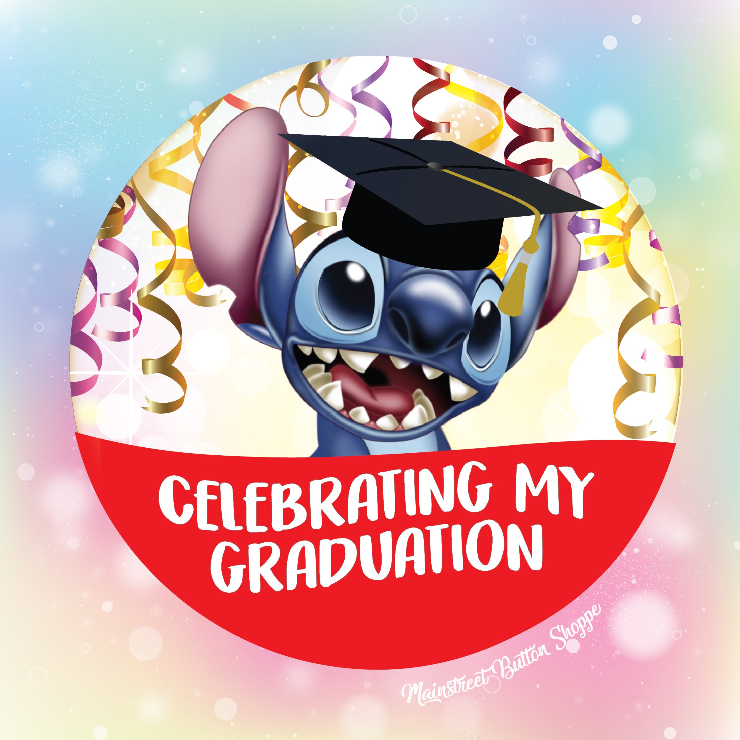 Disney Stitch Graduation Badge Pin Button Personalised Etsy UK