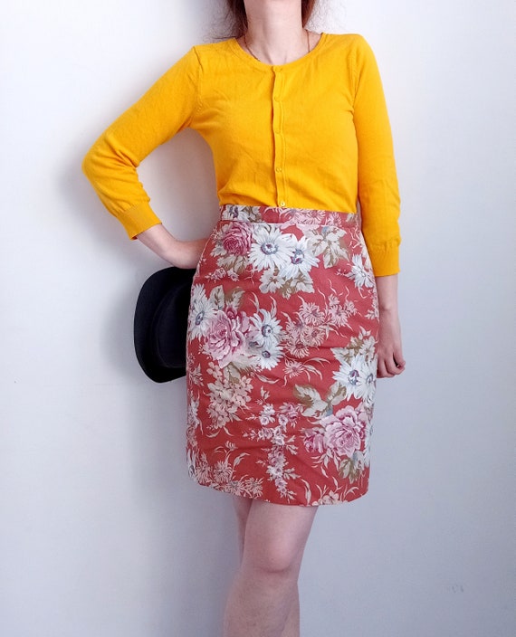 Vintage Laura Ashley 1990 bandeau mini skirt flor… - image 4