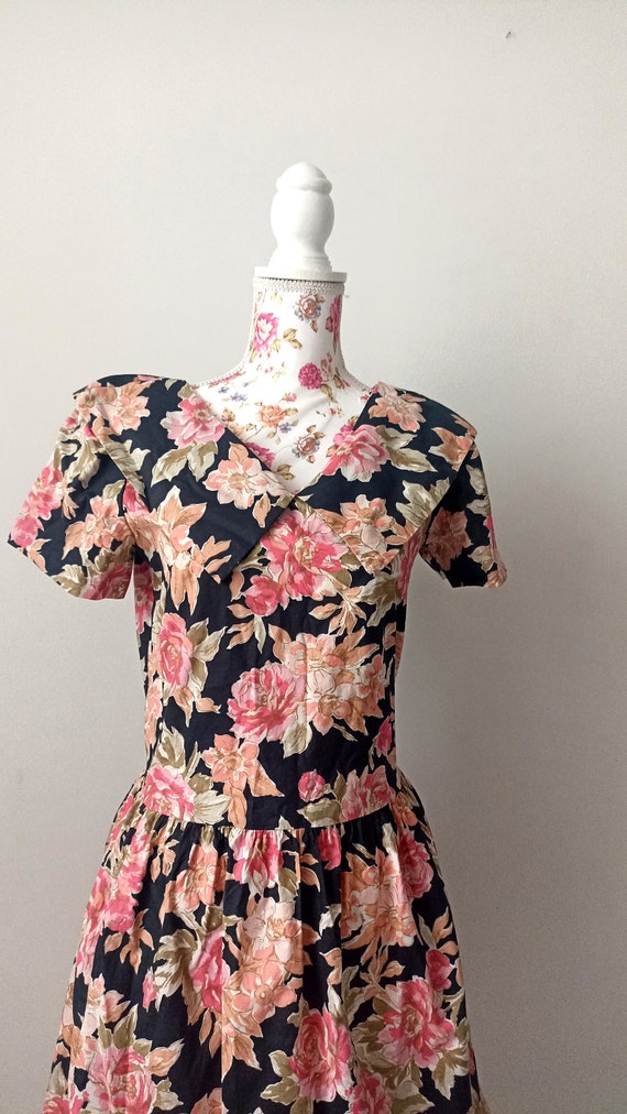 Laura Ashley dress with collar 1980 dress cottage… - image 1