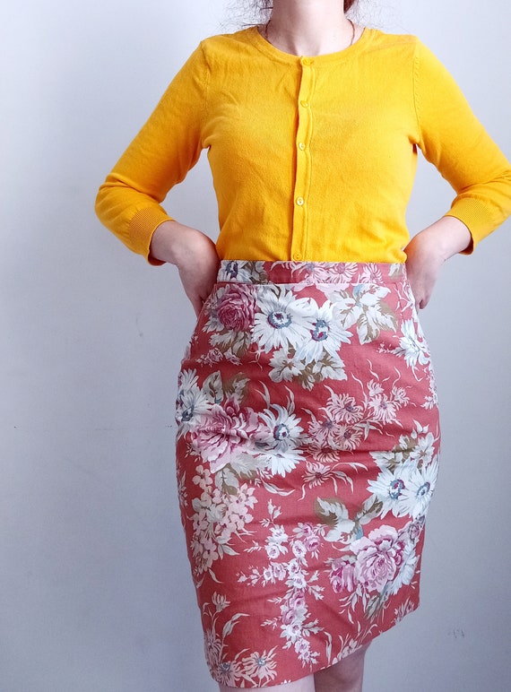 Vintage Laura Ashley 1990 bandeau mini skirt flor… - image 2