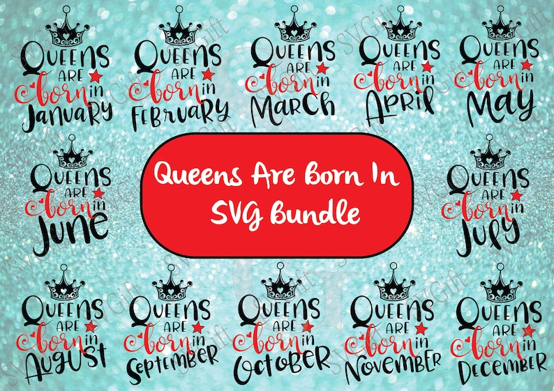 Download Queen Are Born In Svg Birthday Svg Bundle Birthday Queen Etsy