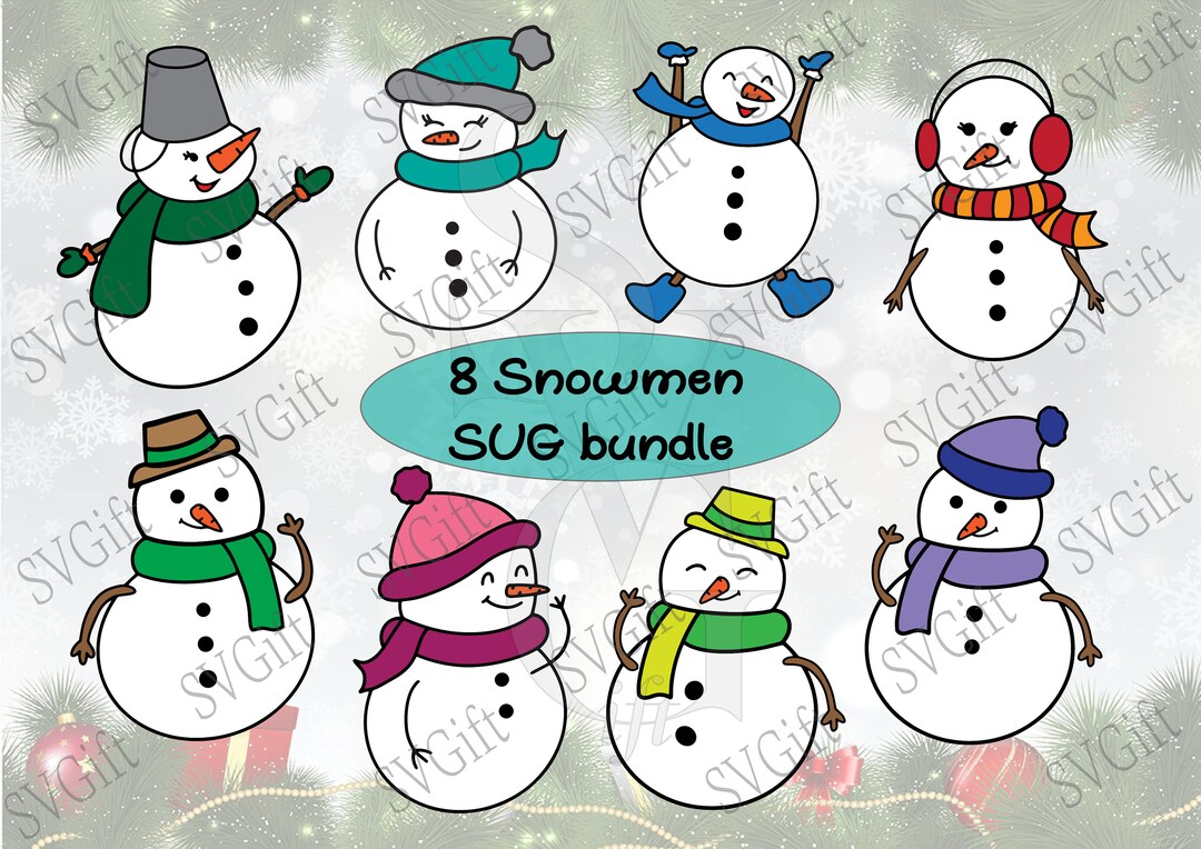8 Snowman Svg Bundle Snowman Bundle Svg Snowman Svg Set - Etsy