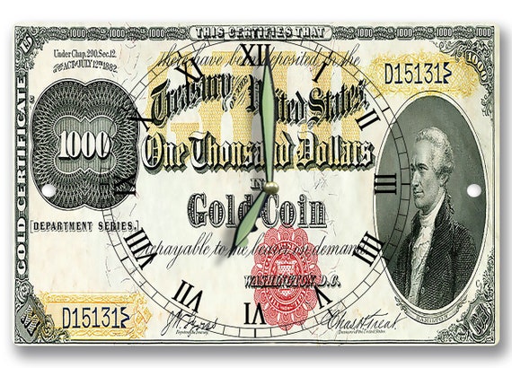 Alexander Hamilton Money Clock US Treasury Gold Coin | Etsy