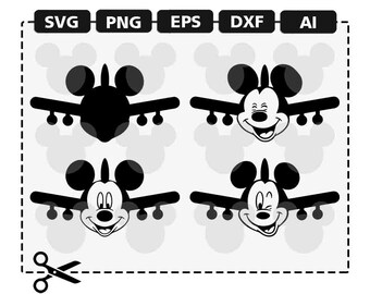Download Mickey airplane svg | Etsy