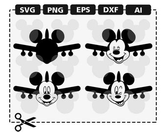 Download Mickey airplane svg | Etsy