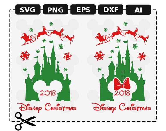 Download SVG Disney Castle Christmas 2018 SVG png eps dxf format | Etsy