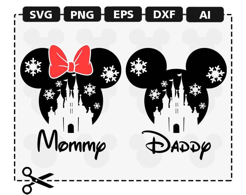 Download SVG Disney Family Christmas Castle Snowflake Mommy Daddy ...