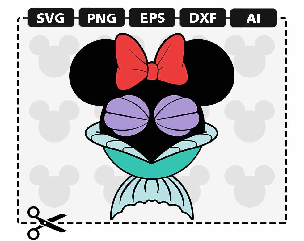 Download SVG Disney Little Mermaid Minnie Mouse Ears Tail Princess ...
