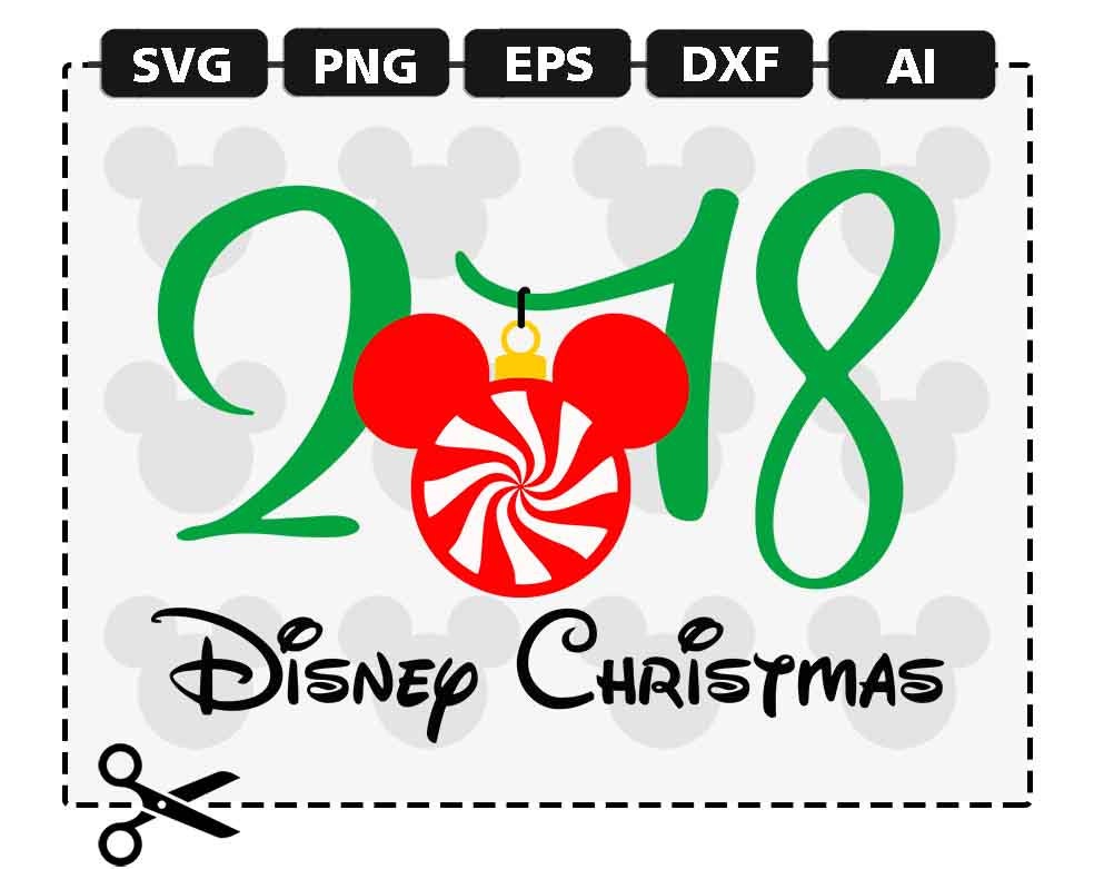 Download SVG Disney Christmas 2018 Ornament Peppermint Mickey ...