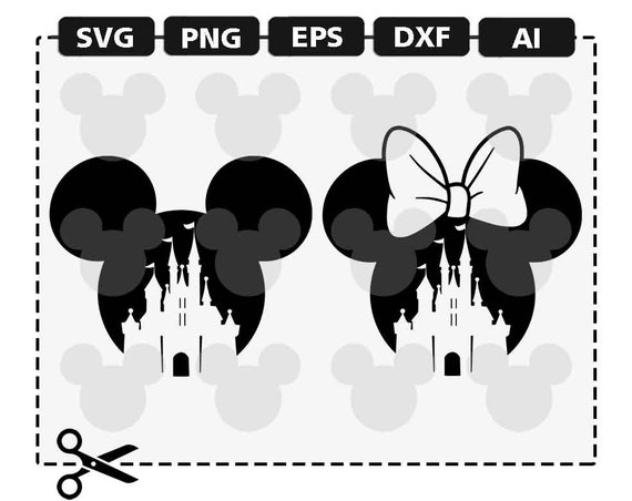 Download SVG Disney Castle Ears Mickey Minnie Mouse Kiss Love Walt ...