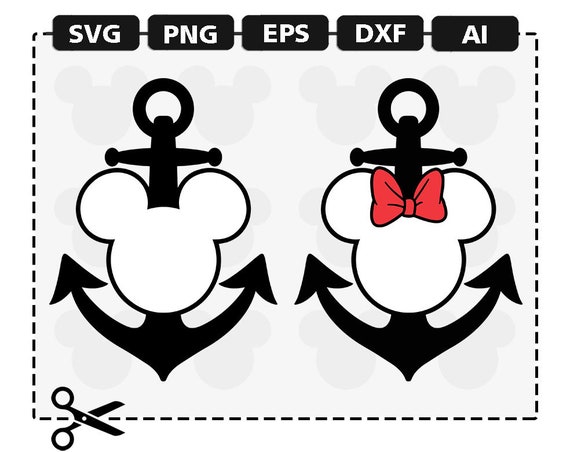 Download SVG Anchor Disney Red Ears Mickey Minnie Mouse Head ...
