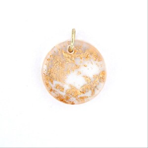 Gold Flake Minimalist Long Necklace in Circular Shape  (Chain Included)