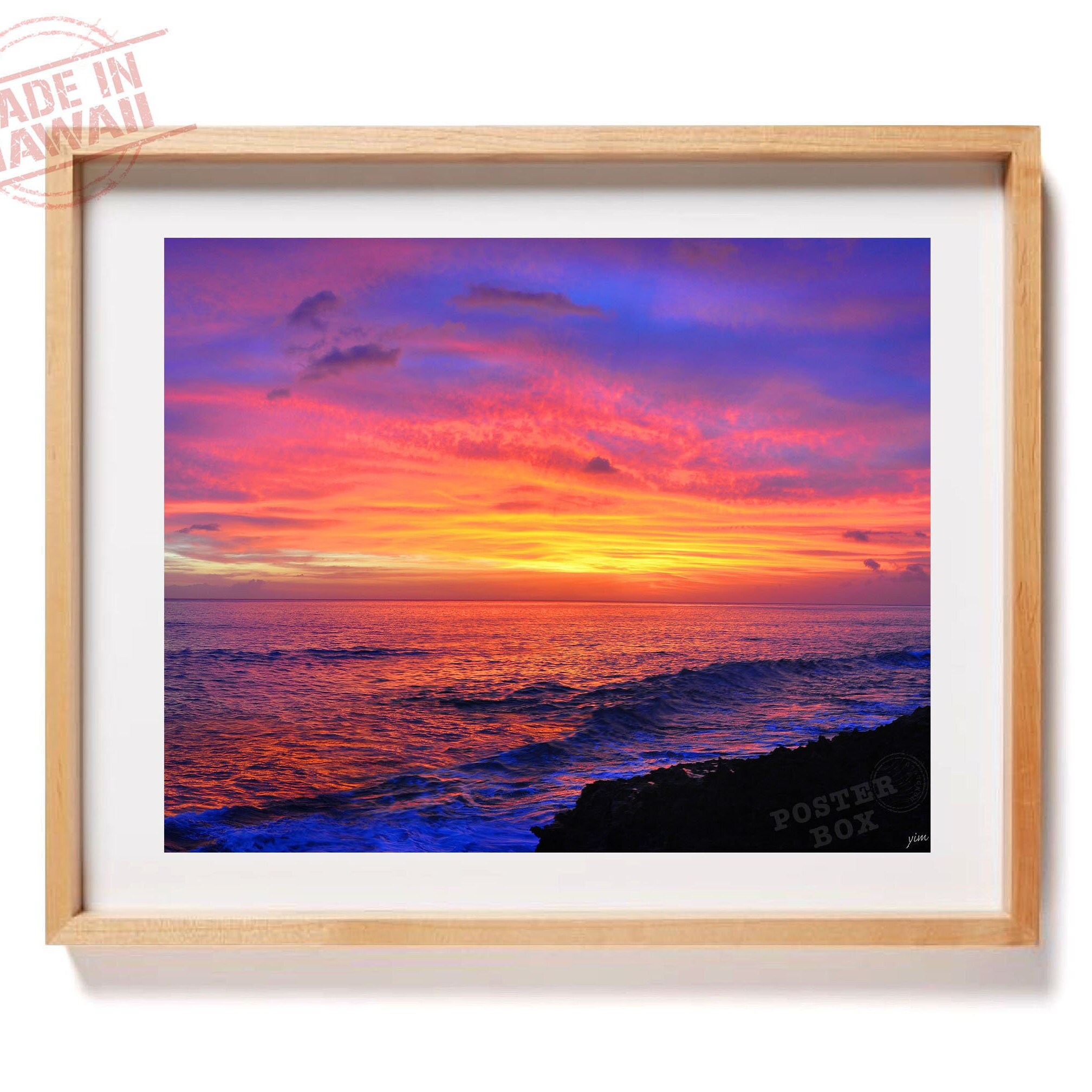 Makaha Sunset - 18x24 Poster Art Print, Sunset Photography, Sunset