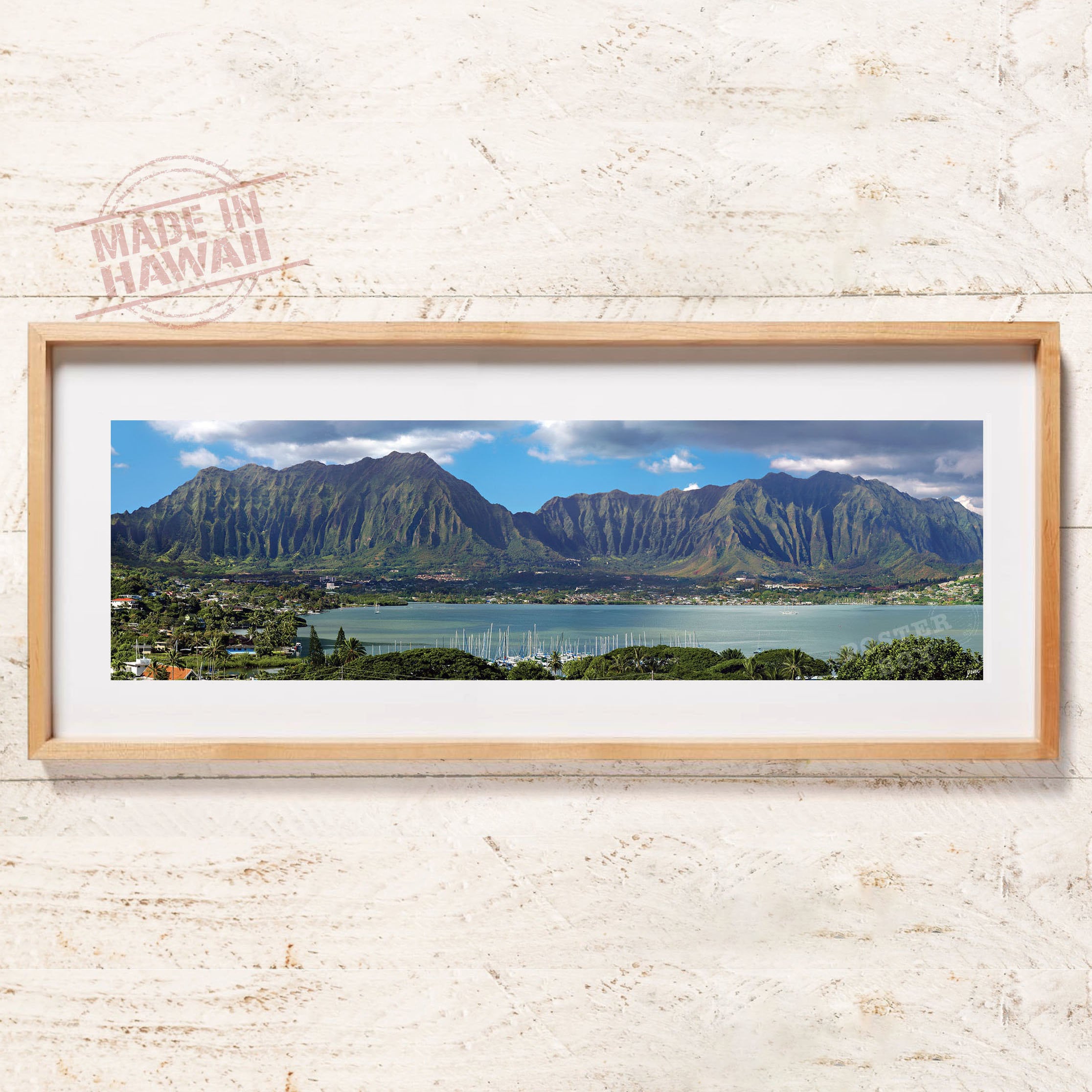 Kaneohe Bay With Koolau Mountains - 40” X 12” Panoramic Poster