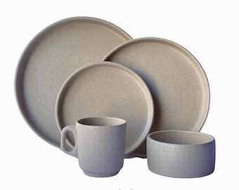 Hand made ceramic dinnerware set, beautiful sand color tableware set, housewarming gift, ceramic dish, dinning set