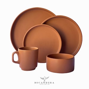 Modern Easter Dinnerware Set for 6-12 People - Brown Ceramic Dishes fo –  YOMYOM CERAMIC By yossi malca