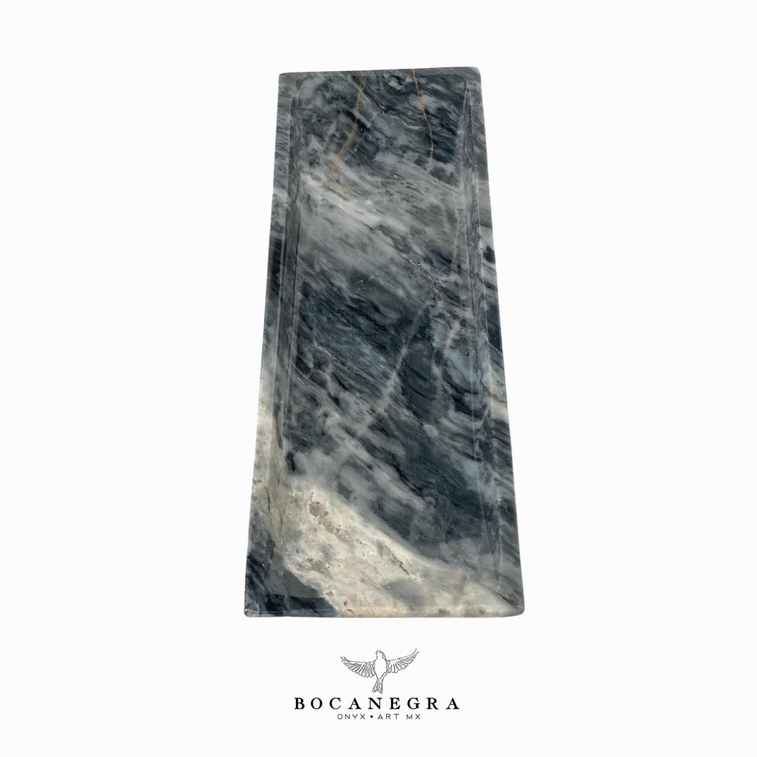 Gray Marble Vanity Tray Rectangular Jewelry Tray Bathroom Etsy