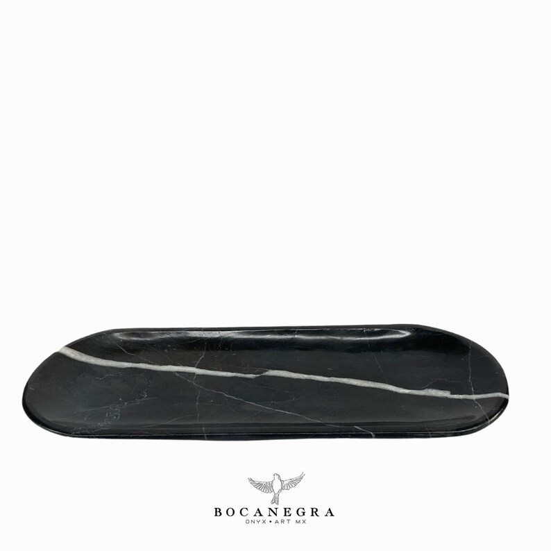 Black Marble Vanity Tray Oval Jewelry Tray Bathroom Etsy