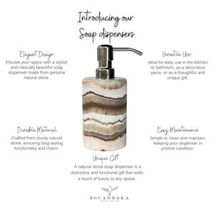 Soap Dispenser Onyx Stone | Soap Pump | Bathroom essentials