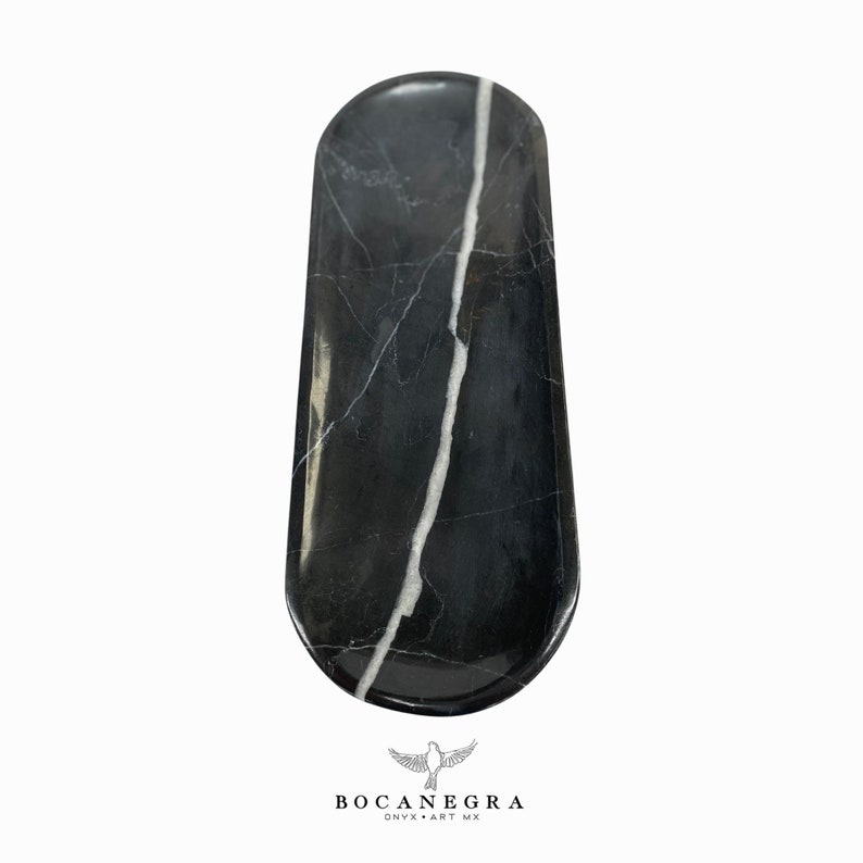 Black Marble Vanity Tray Oval Jewelry Tray Bathroom Etsy