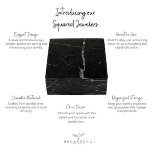 Squared Jewelry Box black marble, Display Box, Decorative Box, Jewelry Organizer, Storage Box