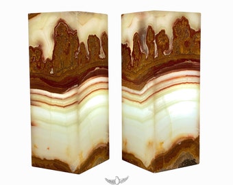 Handcrafted Onyx Stone Table Lamp – Rustic Modern Decor Light