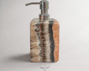 Unique Onyx Stone Soap Dispenser, Soap Pump, Natural Onyx Stone