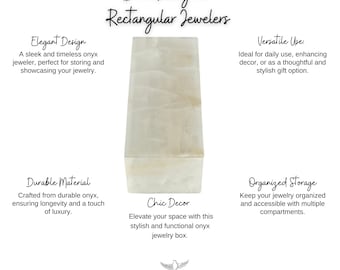 White Onyx Rectangular Jewelry Box: Mexican Crafted Display