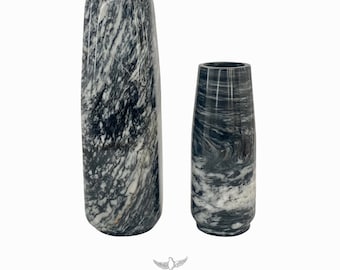 Black Marble Decorative Vase, Marble Stone Set, Living room essential, Home Decor