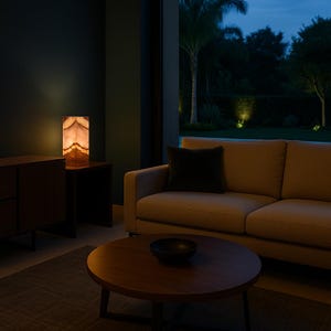 Handcrafted Natural Onyx Table Lamp – Rustic Accent Light image 3